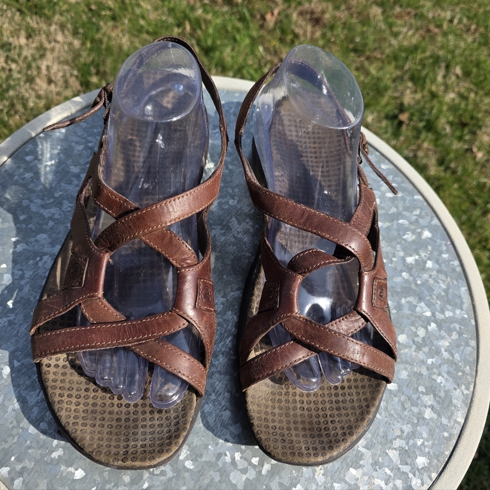 Merrell Agave Strappy Sling-Back Brown Leather Sandals (11 M)